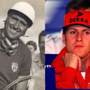 Lex Davison (L) and Michael Schumacher (R)
