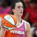 Team WNBA guard Caitlin Clark (22) dribbles against USA Women's National Team during the WNBA All Star Game at Footprint Center.