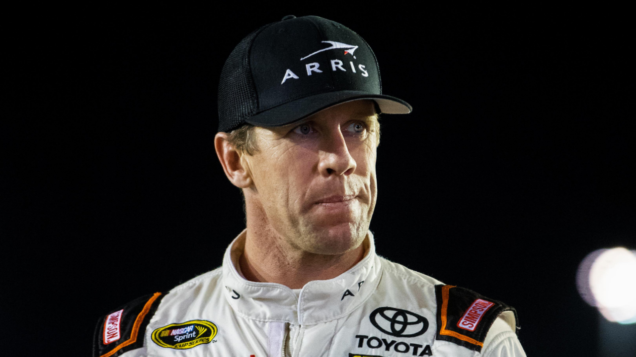 Nov 18, 2016; Homestead, FL, USA; NASCAR Sprint Cup Series driver Carl Edwards during qualifying for the Ford Ecoboost 400 at Homestead-Miami Speedway. Mandatory Credit: Mark J. Rebilas-Imagn Images