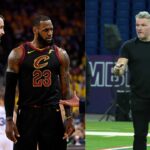 Kevin Love and LeBron James (L), Pat McAfee (R)