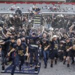 2022 Constructor Champions celebrations victory VERSTAPPEN Max (ned), Red Bull Racing RB18, portrait HORNER Christian (gbr), Team Principal of Red Bull Racing, portrait PEREZ Sergio (mex), Red Bull Racing RB18, portrait MARKO Helmut (aut), Drivers™ Manager of Red Bull Racing, portrait NEWEY Adrian (gbr), Chief Technical Officer of Red Bull Racing, portrait during the Formula 1 Aramco United States Grand Prix 2022, 19th round of the 2022 FIA Formula One World Championship, WM, Weltmeisterschaft from October 21 to 23, 2022 on the Circuit of the Americas, in Austin, Texas