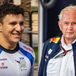 Isack Hadjar (L) and Helmut Marko (R)