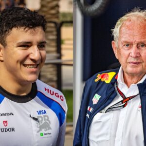 Isack Hadjar (L) and Helmut Marko (R)