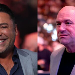 Oscar De La Hoya (L), Dana White (R)