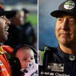 (L-R) NASCAR Cup Series drivers Bubba Wallace and Kyle Busch.