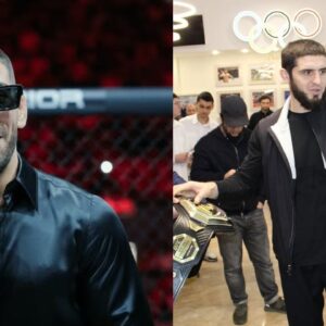 Ilia Topuria (L), Islam Makhachev (R)