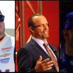 Alex Bowman (L), Kyle Petty (C) and Kyle Larson (R)