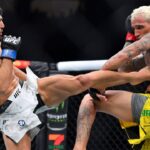 : ARMAN TSARUKYAN (22-3) of Yerevan, Armenia defeats CHARLES OLIVEIRA (34-10) of Sao Paolo, Brazil by split decision during UFC 300 at the T-Mobile Arena in Las Vegas Las