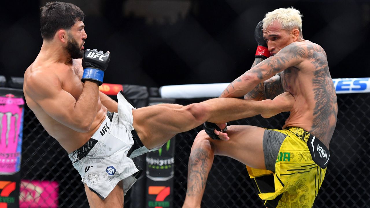 : ARMAN TSARUKYAN (22-3) of Yerevan, Armenia defeats CHARLES OLIVEIRA (34-10) of Sao Paolo, Brazil by split decision during UFC 300 at the T-Mobile Arena in Las Vegas Las