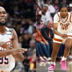 Kevin Durant(L) and Madison Booker(R)