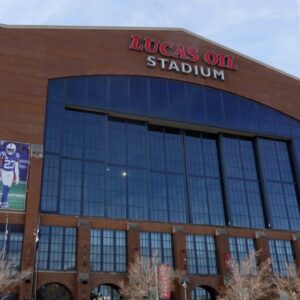 A general overall view of Lucas Oil Stadium, the home of the Indianapolis Colts and and site of the 2025 NFL Scouting Combine.