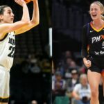 Caitlin Clark (L) and Sophie Cunningham (R)