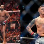 Jon Jones (L), Tom Aspinall (R)