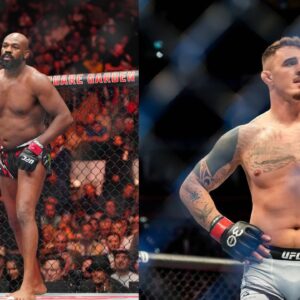 Jon Jones (L), Tom Aspinall (R)