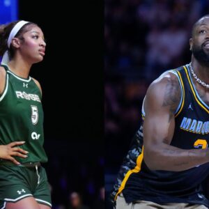 Angel Reese(L) and Dwyane Wade(R)