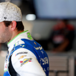 Feb 15, 2025; Daytona Beach, Florida, USA; NASCAR Cup Series driver Daniel Suarez (99) during practice for the Daytona 500 at Daytona International Speedway. Mandatory Credit: Peter Casey-Imagn Images
