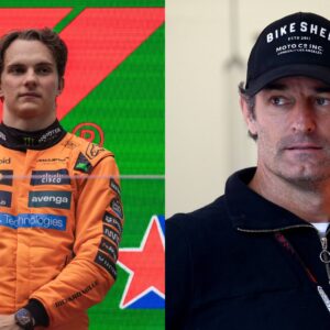 Oscar Piastri (L) and Mark Webber (R)