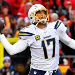 Los Angeles Chargers quarterback Philip Rivers (17) throws a pass during the second half against the Kansas City Chiefs at Arrowhead Stadium.