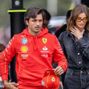 Carlos Sainz (L) and Rebecca Donaldson (R)