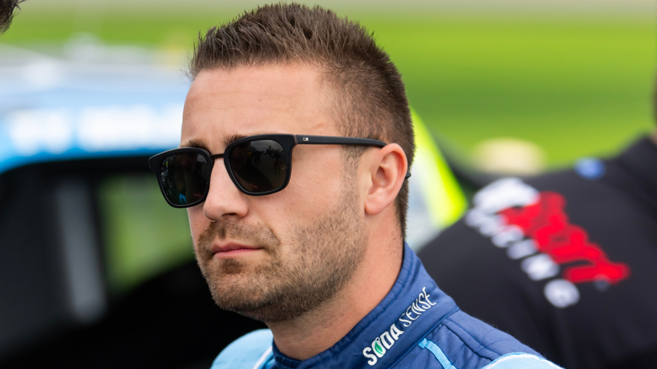 Feb 14, 2025; Daytona Beach, Florida, USA; NASCAR Truck Series driver Ty Majeski (98) during qualifying for the Fresh from Florida 250 at Daytona International Speedway. Mandatory Credit: Mark J. Rebilas-Imagn Images