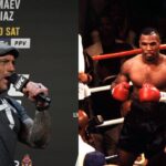 Joe Rogan (L), Mike Tyson (R)