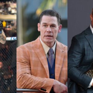 Tom Aspinall (L), John Cena (C), Cody Rhodes (R)