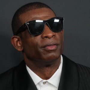 Deion Sanders on the red carpet before Super Bowl LIX NFL Honors at Saenger Theatre.