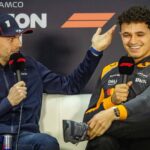 Max Verstappen NED, Oracle Red Bull Racing 1 left Lando Norris UK, McLaren Formula 1 Team 4 BHR, Formula 1 World Championship, Formula 1 Testing, Bahrain international Circuit