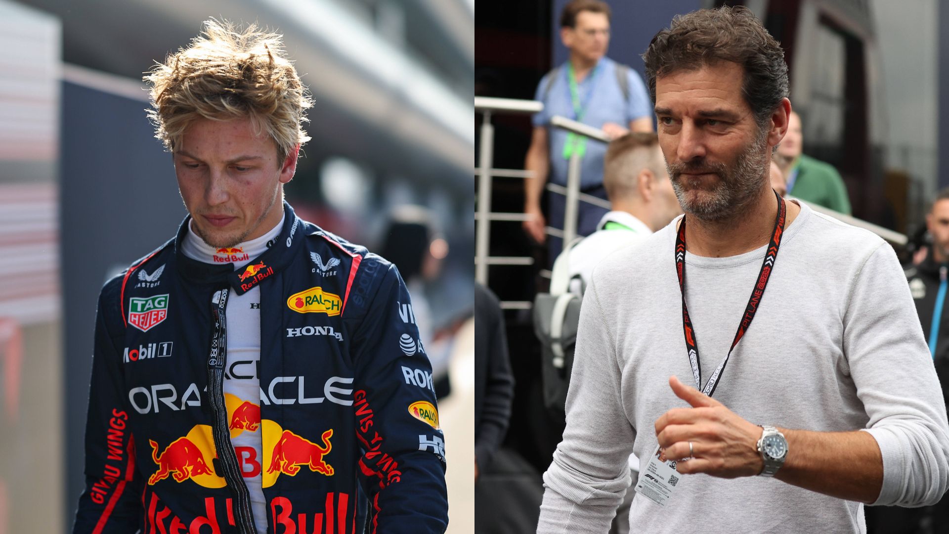 Liam Lawson (L) and Mark Webber (R)