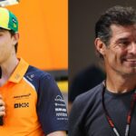 Oscar Piastri (L) and Mark Webber (R)