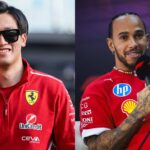 Zhou Guanyu (L) and Lewis Hamilton (R)