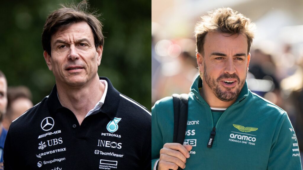 Toto Wolff (L) and Fernando Alonso (R)