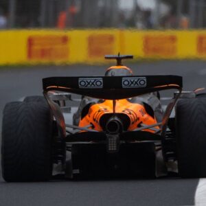 Oscar Piastri McLaren Formula 1 Team, 81 in MCL39, rear view of rear wing rear of vehicle, AUS, Formula 1 World Championship, Luis Vuitton Australian Grand Prix, Albert Park Circuit Melbourne, Race, 2025 season