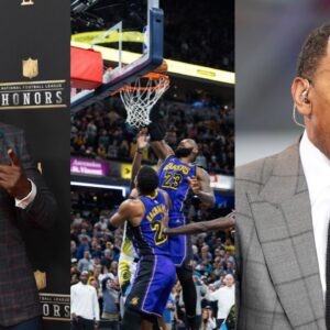 Shannon Sharpe (L), LeBron James (C), Stephen A. Smith (R)