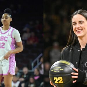 JuJu Watkins (L), Caitlin Clark (R)