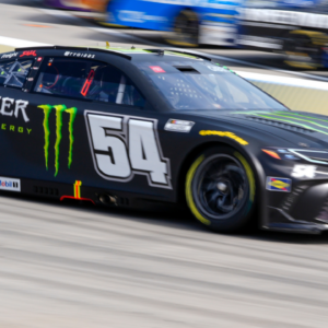 Mar 29, 2025; Martinsville, Virginia, USA; NASCAR Cup Series driver Ty Gibbs (54) during practice and qualifying for the Cook Out 400 at Martinsville Speedway. Mandatory Credit: Jim Dedmon-Imagn Images