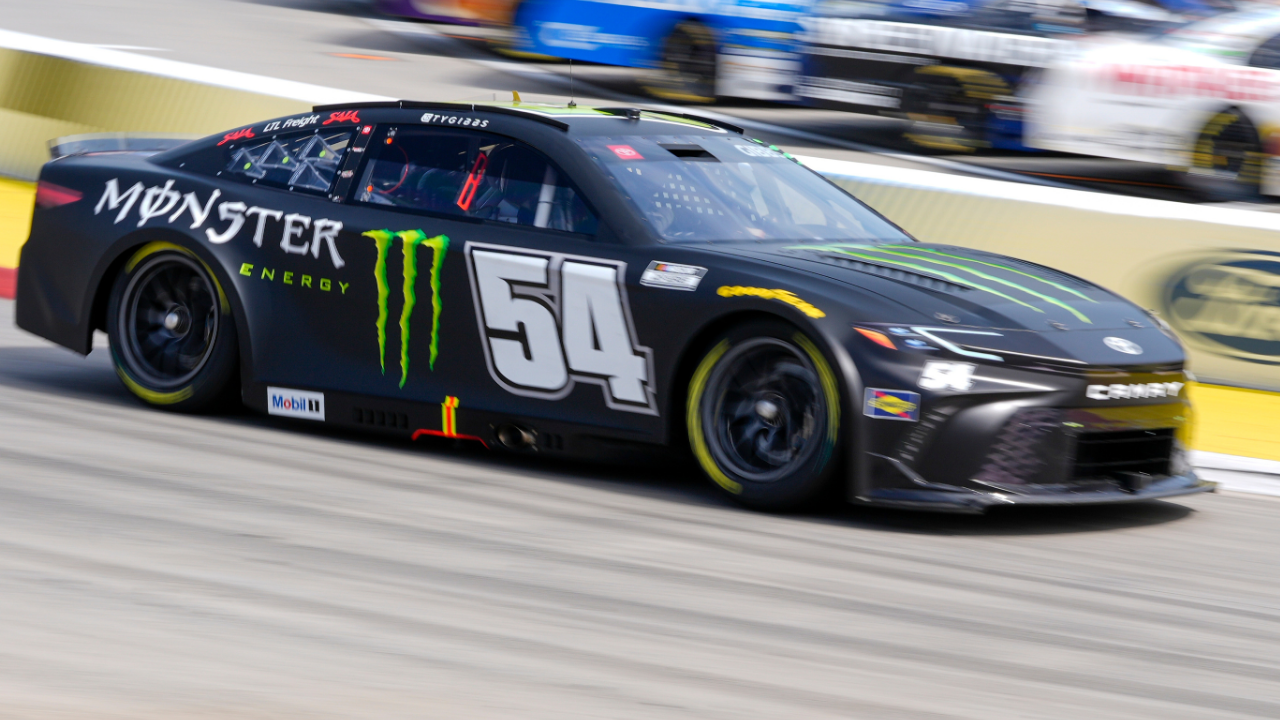 Mar 29, 2025; Martinsville, Virginia, USA; NASCAR Cup Series driver Ty Gibbs (54) during practice and qualifying for the Cook Out 400 at Martinsville Speedway. Mandatory Credit: Jim Dedmon-Imagn Images