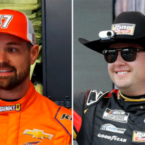 (L-R) NASCAR Cup Series drivers Ricky Stenhouse Jr. and Noah Gragson.