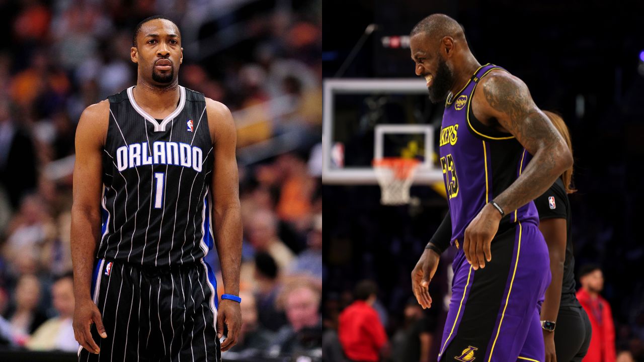 Gilbert Arenas (L) and LeBron James (R)