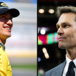 Joey Logano (L) and Tom Brady (R). Image Credits: Imagn.