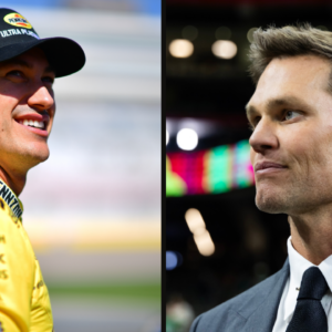 Joey Logano (L) and Tom Brady (R). Image Credits: Imagn.