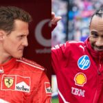 Michael Schumacher (L) and Lewis Hamilton (R)