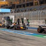 2025 FORMULA 1 PRE-SEASON TESTING IN BAHRAIN Romain MATHON OVERTAKE MAXPPP - Sakhir 27 02 2025 16 LECLERC Charles (mon), Scuderia Ferrari driver, 30 LAWSON Liam (nld), Red Bull Racing driver, 04 NORRIS Lando (gbr), McLaren F1 Team driver, action 12 ANTONELLI Andrea Kimi (ita), Mercedes AMG Petronas driver, action during the Formula 1 pre-season testing 2025 on the Bahrain International Circuit