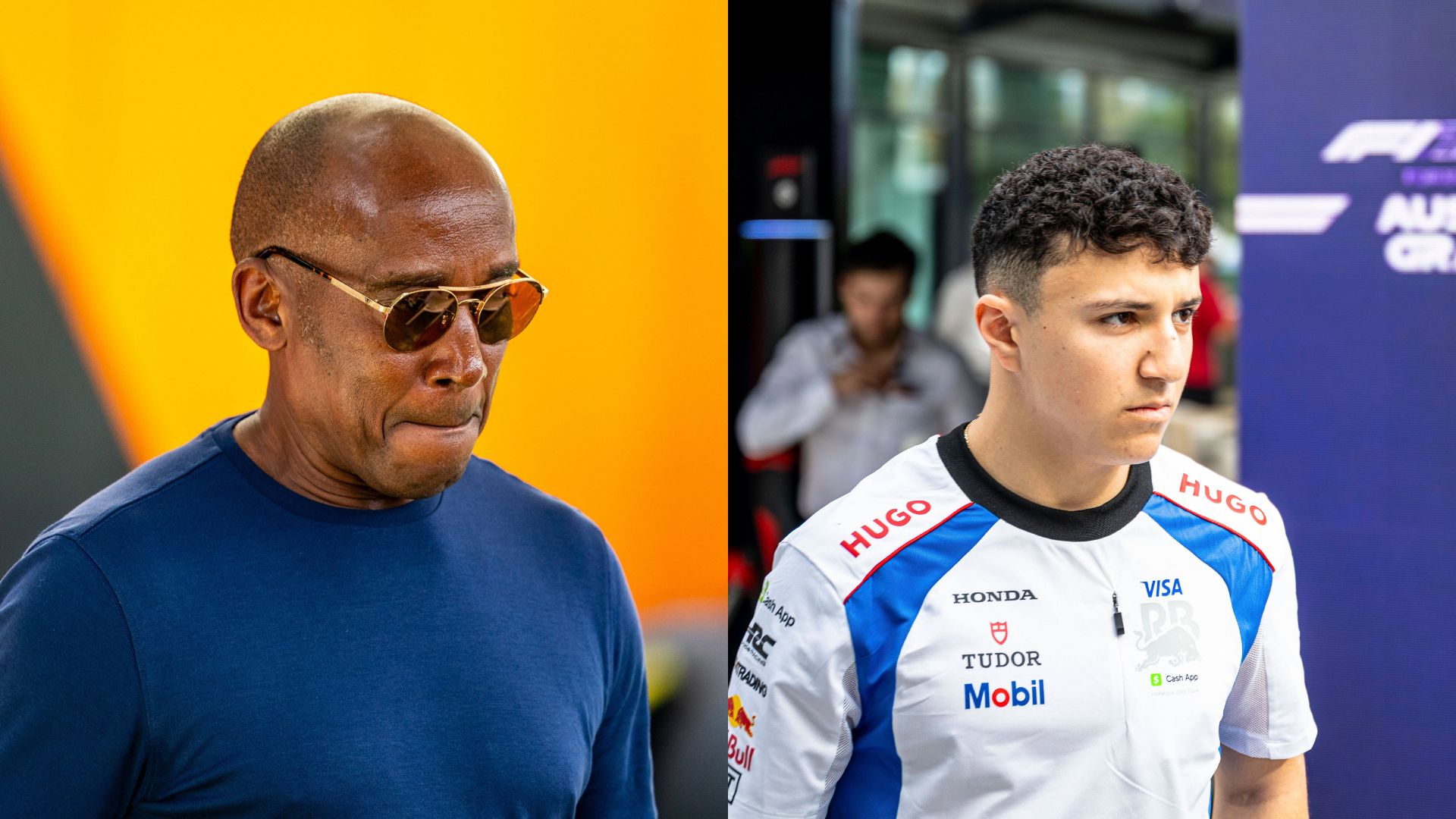 Anthony Hamilton (L) and Isack Hadjar (R)