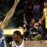 Gilbert Arenas (L), Bronny James (R)