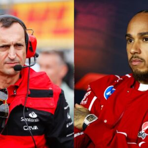 Riccardo Adami(L), Lewis Hamilton(R)