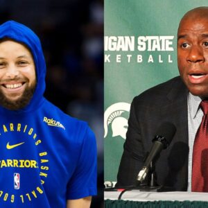 Stephen Curry (L) and Magic Johnson (R)