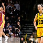 Juju Watkins (L), Caitlin Clark (R)