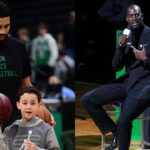 Jayson Tatum(L) and Kevin Garnett(R)