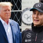 Donald Trump (L) and George Russell (R)